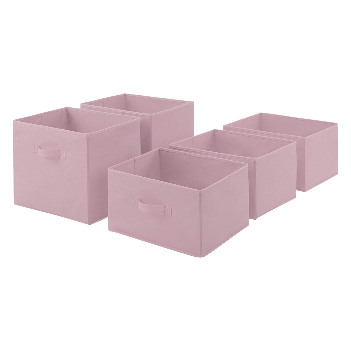 AmazonBasics Fabric 5-Drawer Storage Organizer - Replacement Drawers, Pale Pink (Renewed)
