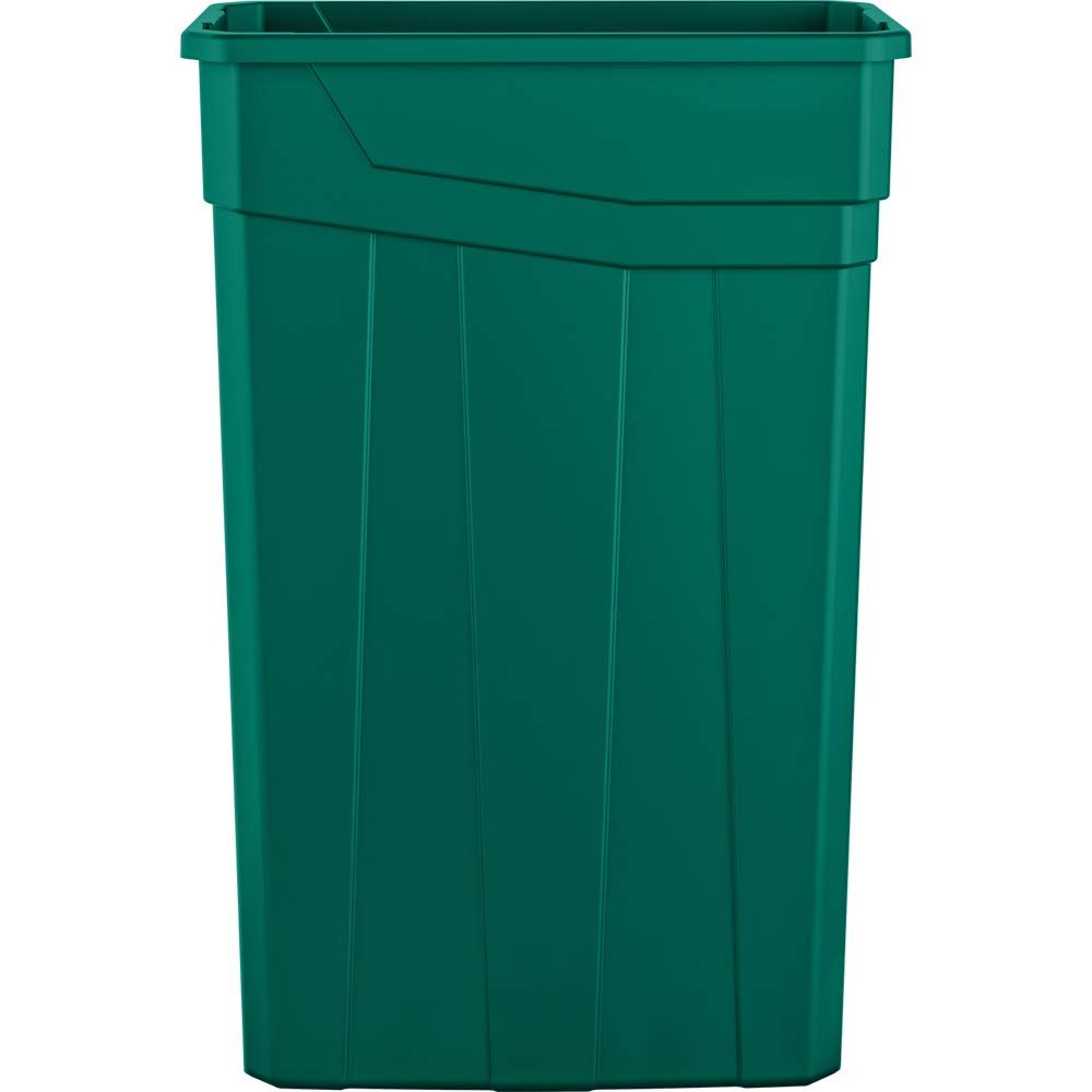 AmazonBasics 23 Gallon Commercial Slim Trash Can, No Handle, Green, 2-Pack