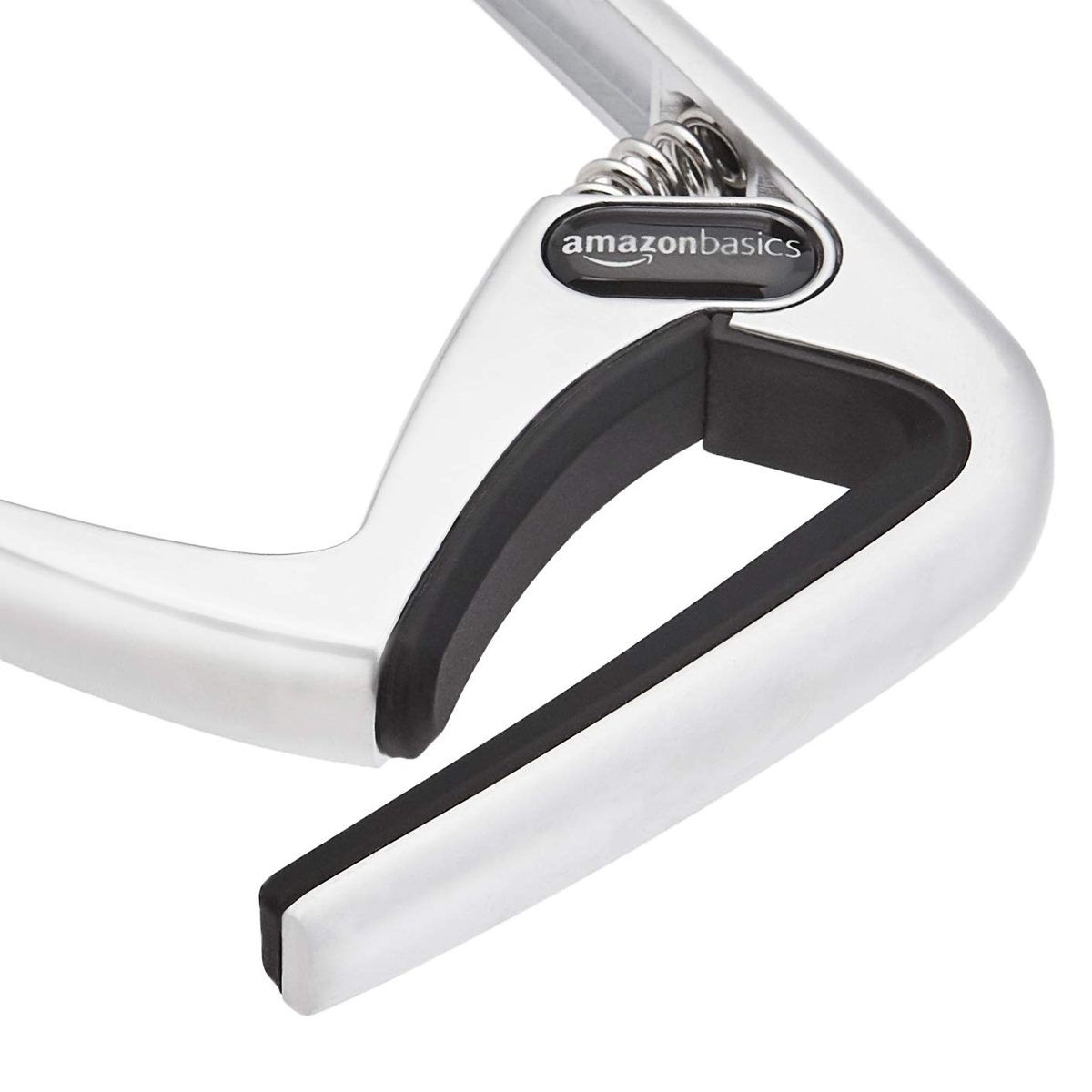 AmazonBasics Zinc Alloy Guitar Capo for Acoustic and Electric Guitar, Silver, 2-Piece