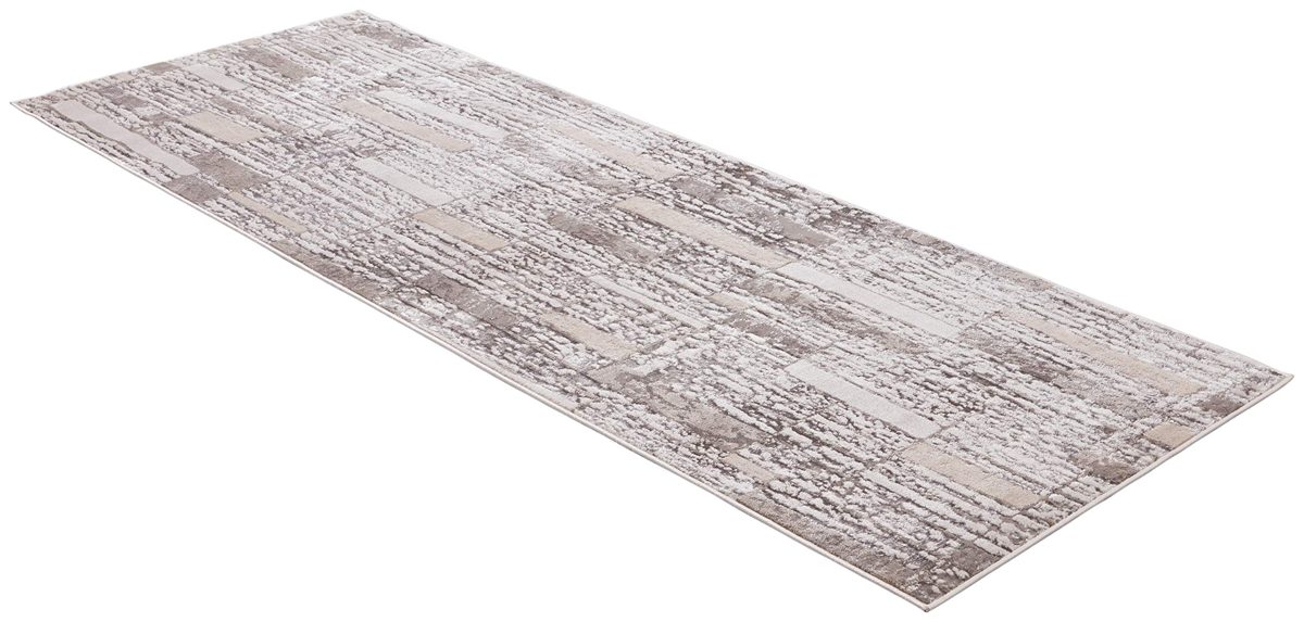 Amazon Brand – Rivet Polyester Runner Rug, 2' 10" x 7' 10", Silver, Grey, White