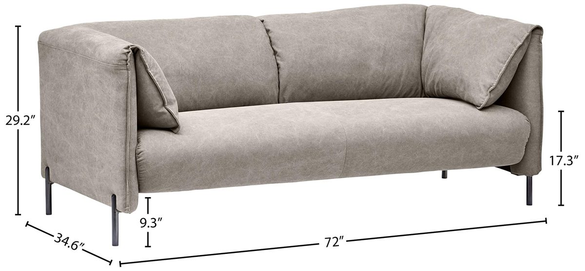 Amazon Brand – Rivet Cyprus Mid-Century Modern Loveseat, 72"W, Light Grey