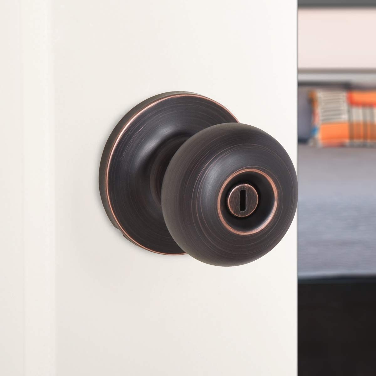 AmazonBasics Privacy Door Knob - Round - Oil Rubbed Bronze
