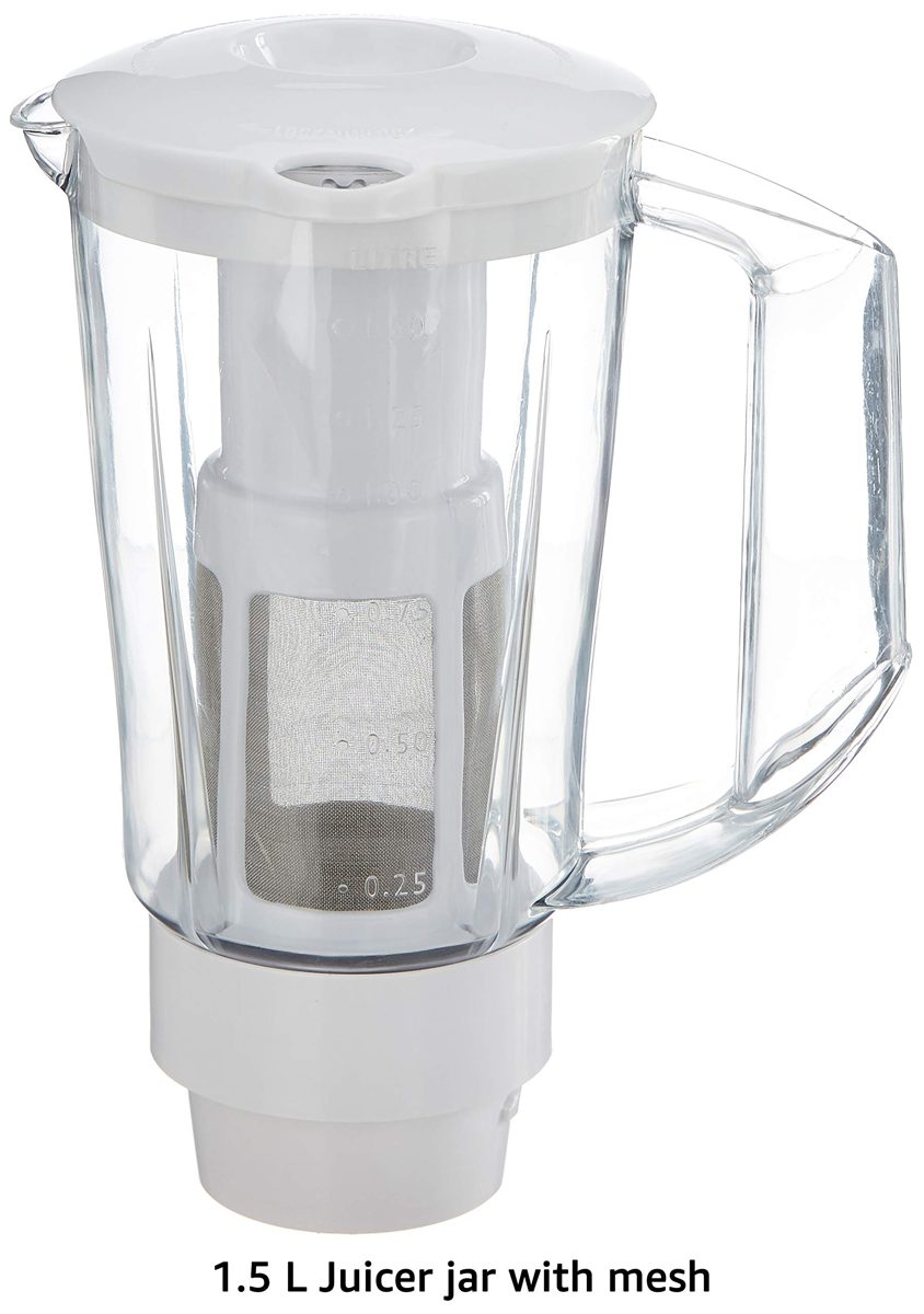 AmazonBasics Elite 750W Mixer Grinder with 3 Stainless Steel Jar + 1 Juicer Jar