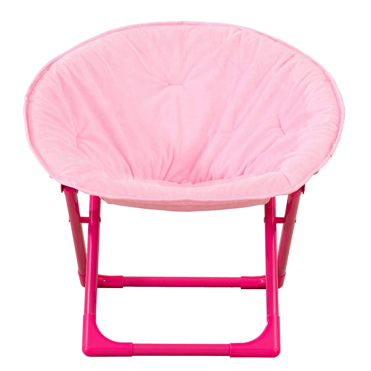 AmazonBasics Kids Folding Moon Indoor Papasan Chair for Children - Solid Pink
