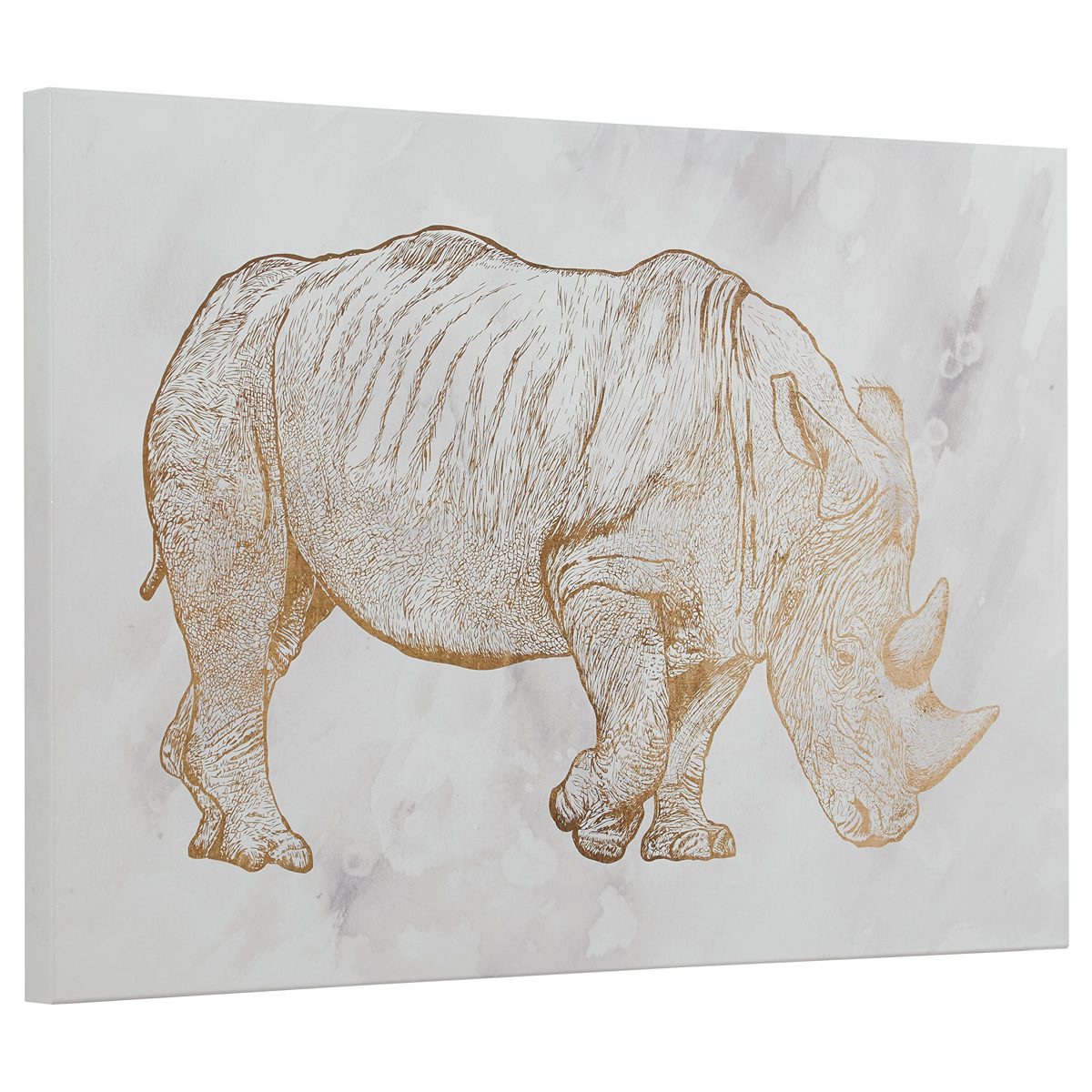 Rivet Canvas Print of Gold Rhinoceros