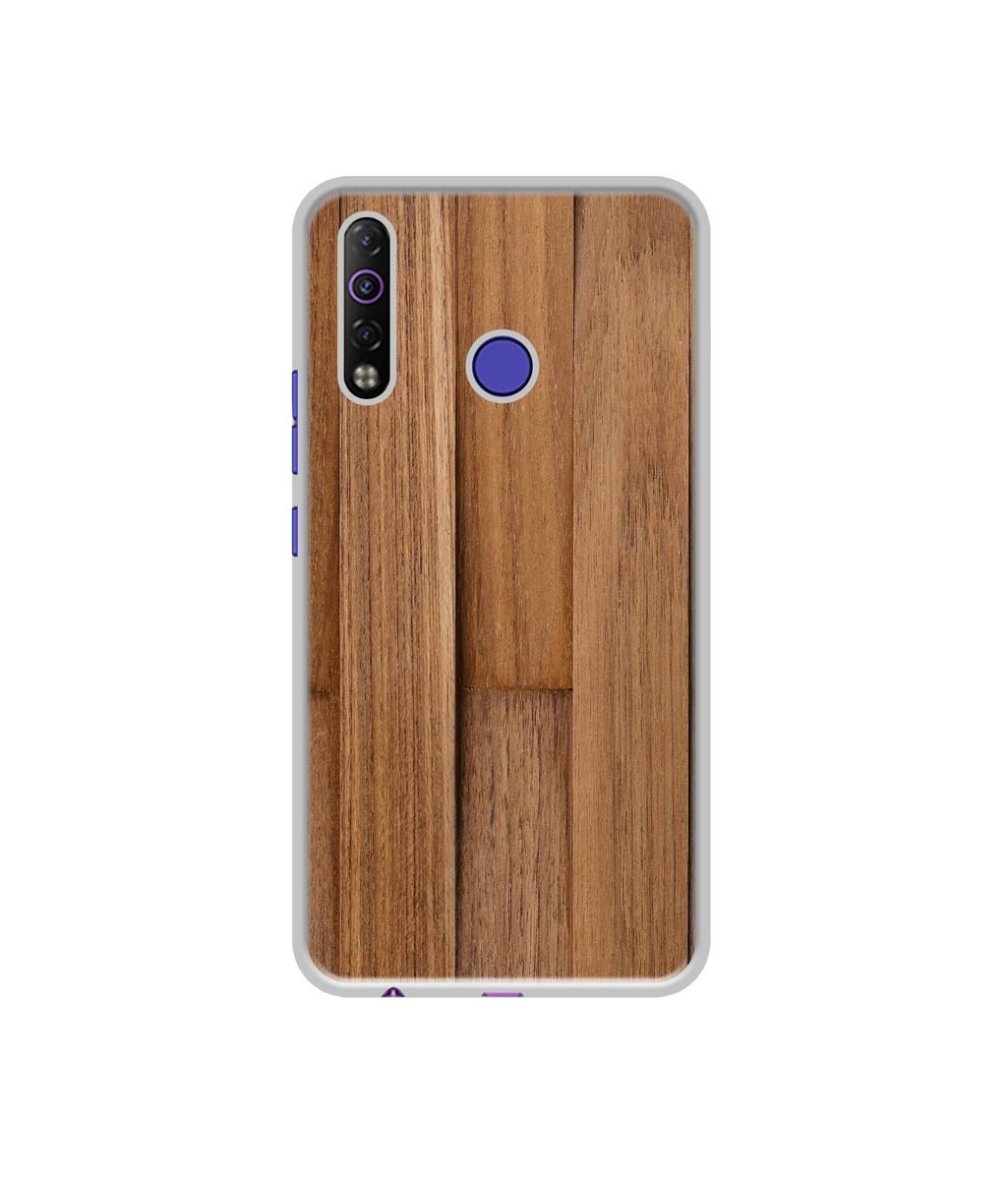 Amazon Brand - Solimo Designer Wooden Art UV Printed Soft Back Case Mobile Cover for Tecno Camon 12 Air