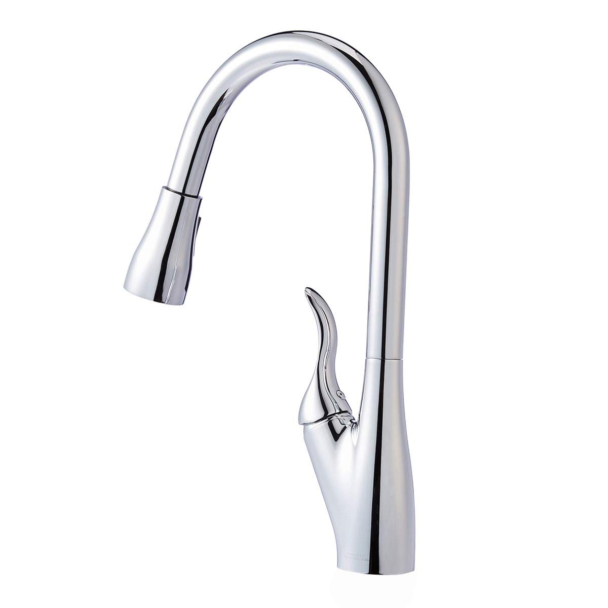 AmazonBasics Single-Handled Kitchen Pull-Down Sprayer Faucet, Polished Chrome