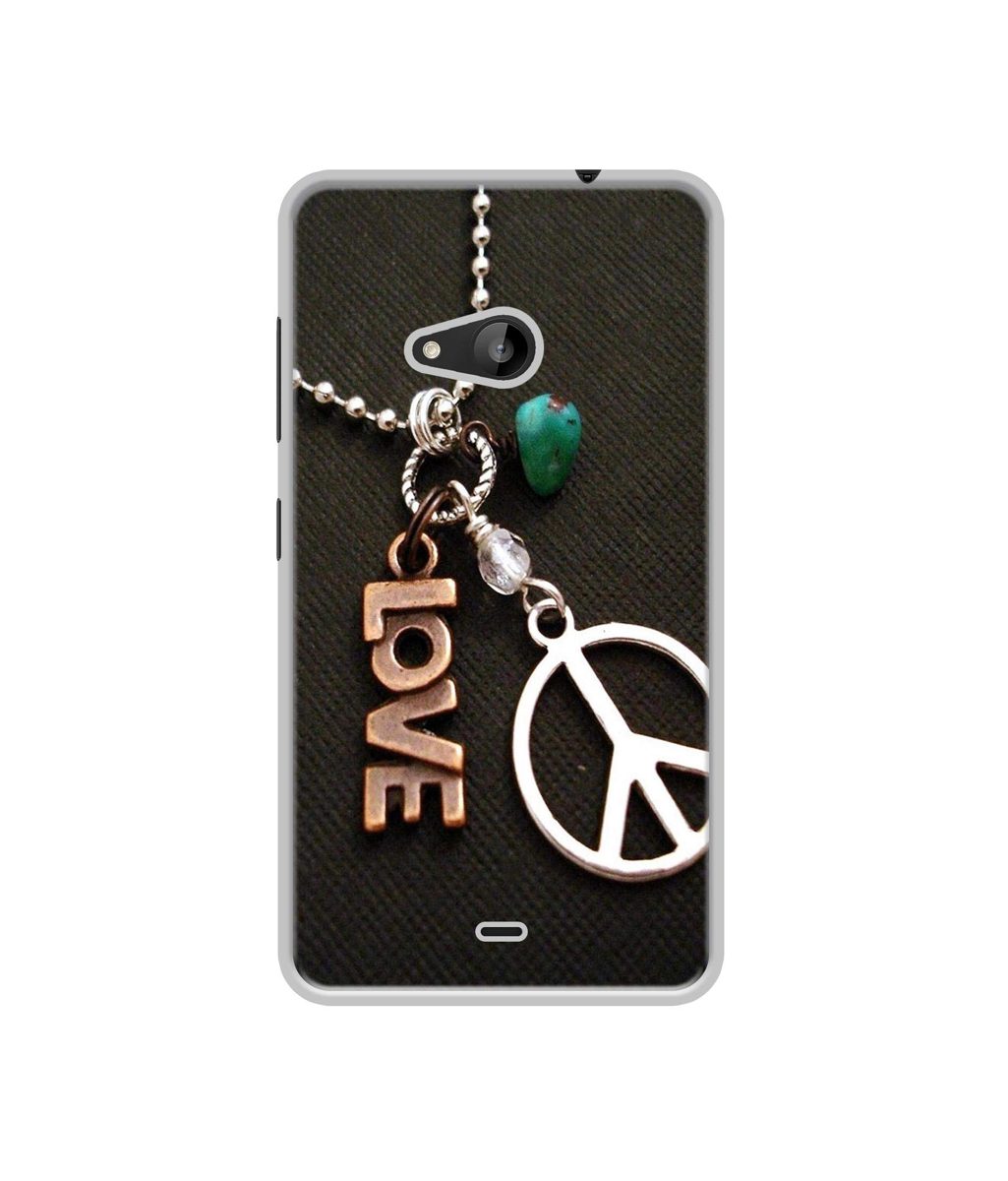 Amazon Brand - Solimo Designer Love and Peace UV Printed Soft Back Case Mobile Cover for Microsoft Lumia 535