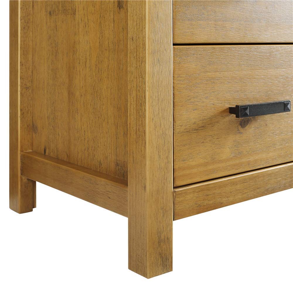Amazon Brand – Stone & Beam Rustic 3-Drawer Bedroom Dresser, 31.9"W, Oak Finish
