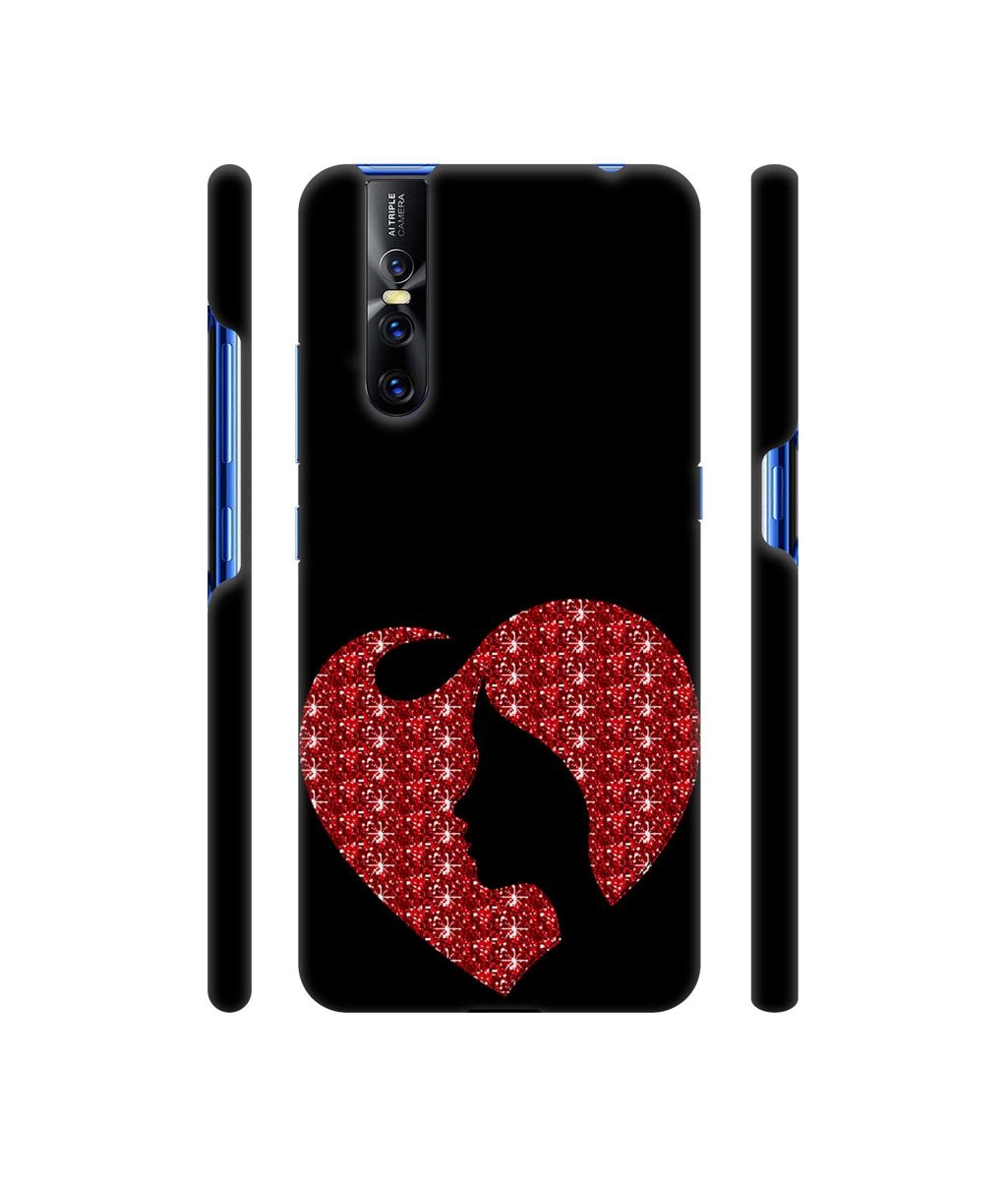 Amazon Brand - Solimo Designer Heart Shape Lady with Glitter 3D Printed Hard Back Case Mobile Cover for Vivo V15 pro