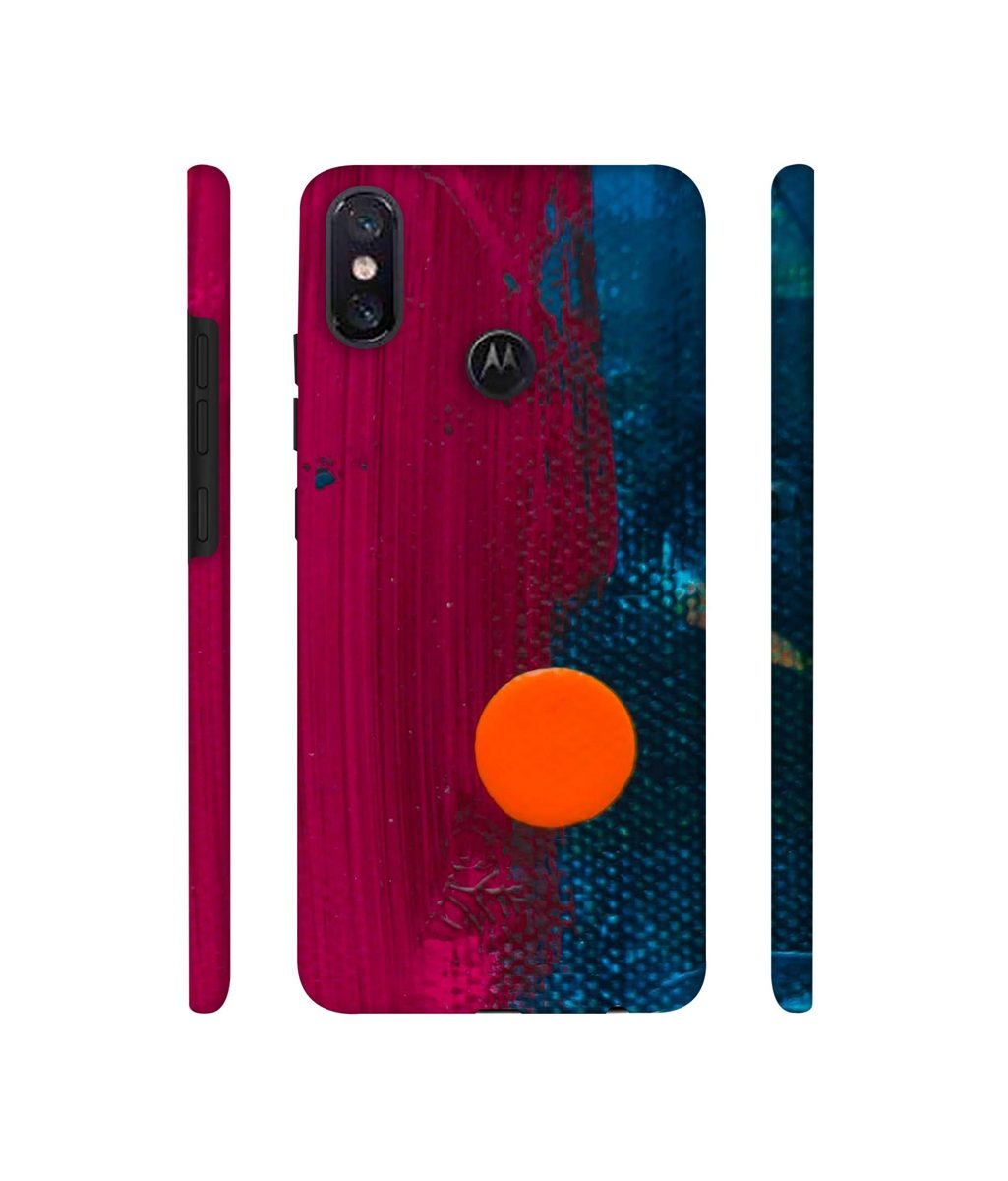 Amazon Brand - Solimo Designer Pink and Blue Brush Texture 3D Printed Hard Back Case Mobile Cover for Motorola One Power