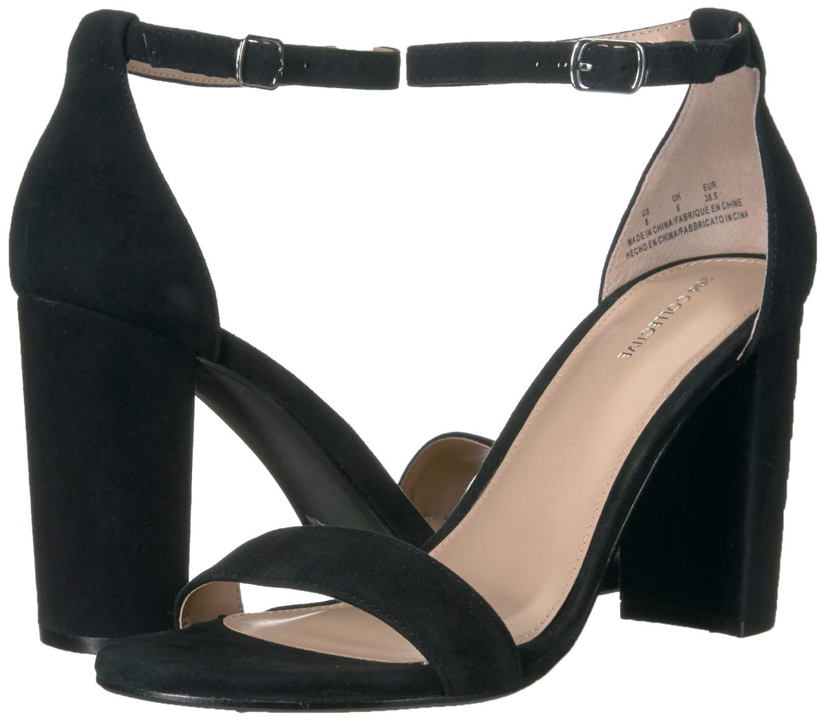 206 Collective Amazon Brand Women's Maui Heeled Sandal, Black, 8 B US