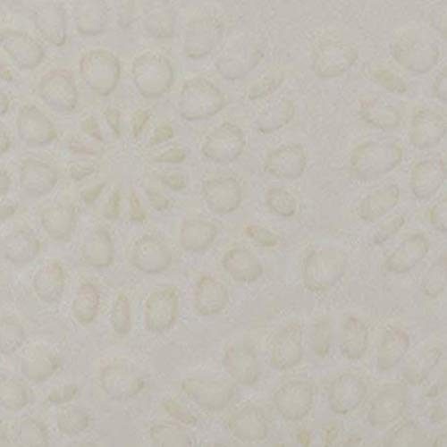 Amazon Brand – Stone & Beam Medium Floral-Embossed Planter, 6"H, Cloud Dancer White