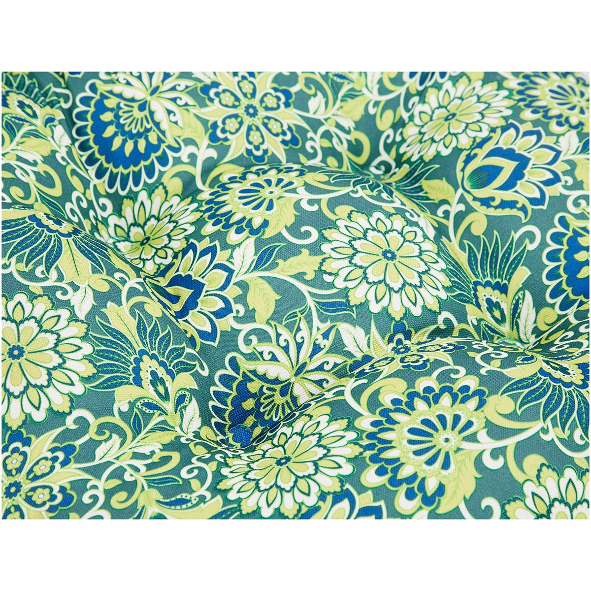 Amazon Basics Tufted Outdoor Square Seat Patio Cushion - Pack of 2, Blue Flower
