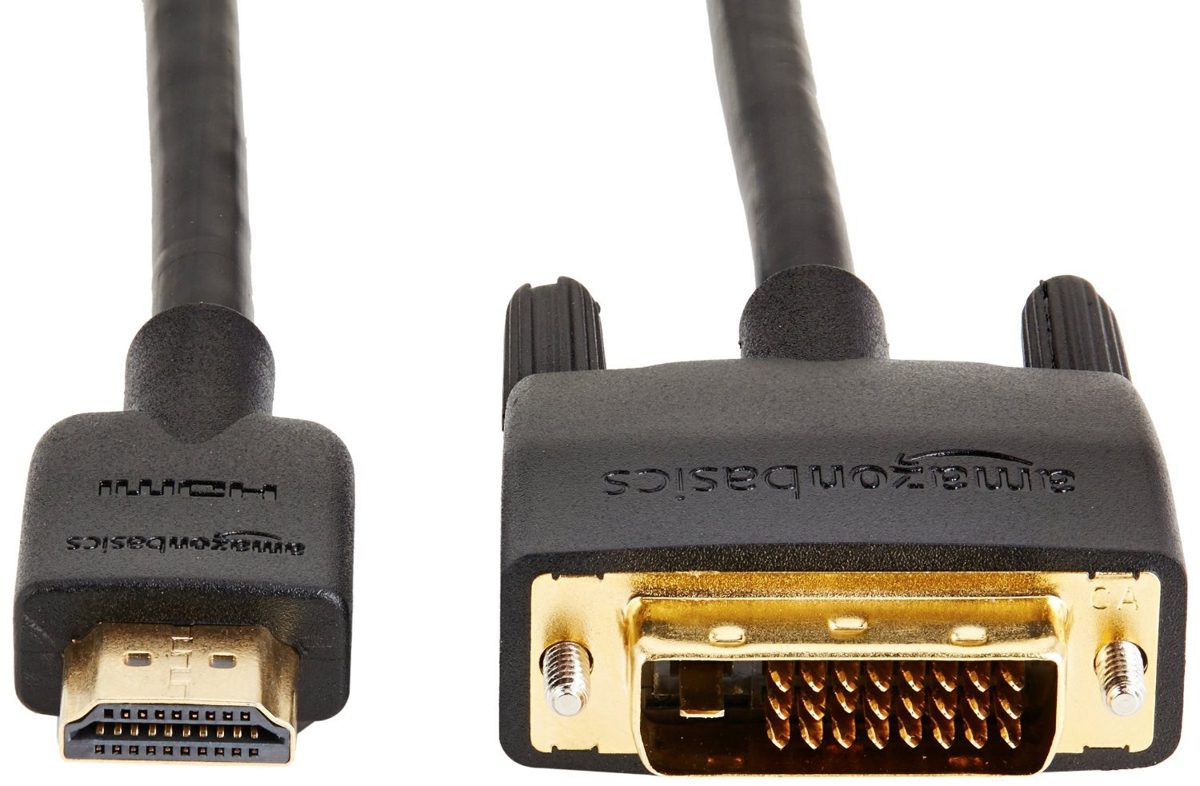 AmazonBasics HDMI to DVI Adapter Cable, Black, 6 Feet, 1-Pack