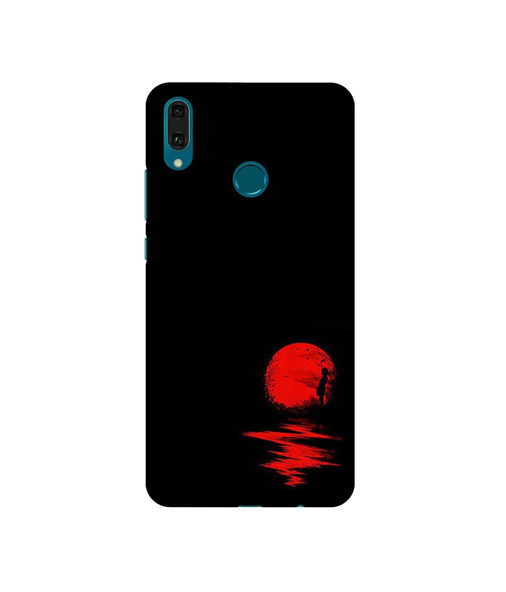 Amazon Brand - Solimo Designer Red Moon 3D Printed Hard Back Case Mobile Cover for Huawei Y9 (2019)