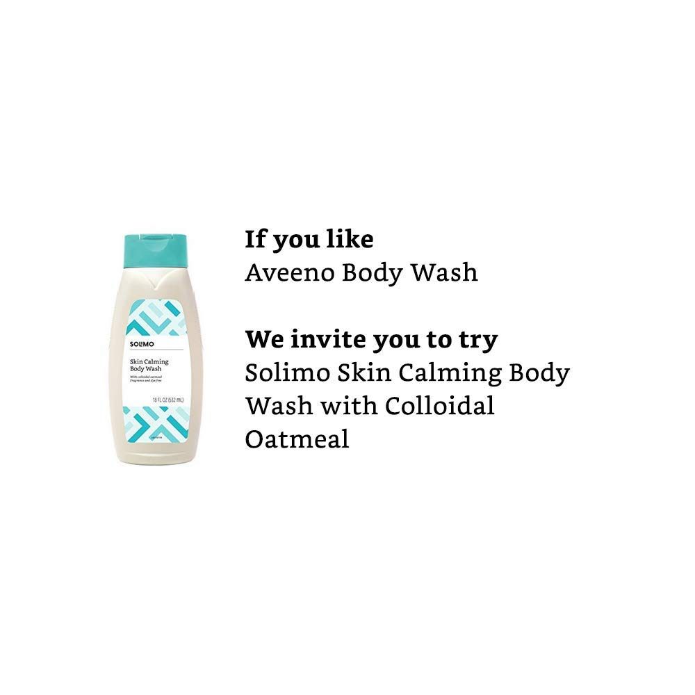 Amazon Brand - Solimo Skin Calming Body Wash with Colloidal Oatmeal, Fragrance Free, 18 fl oz
