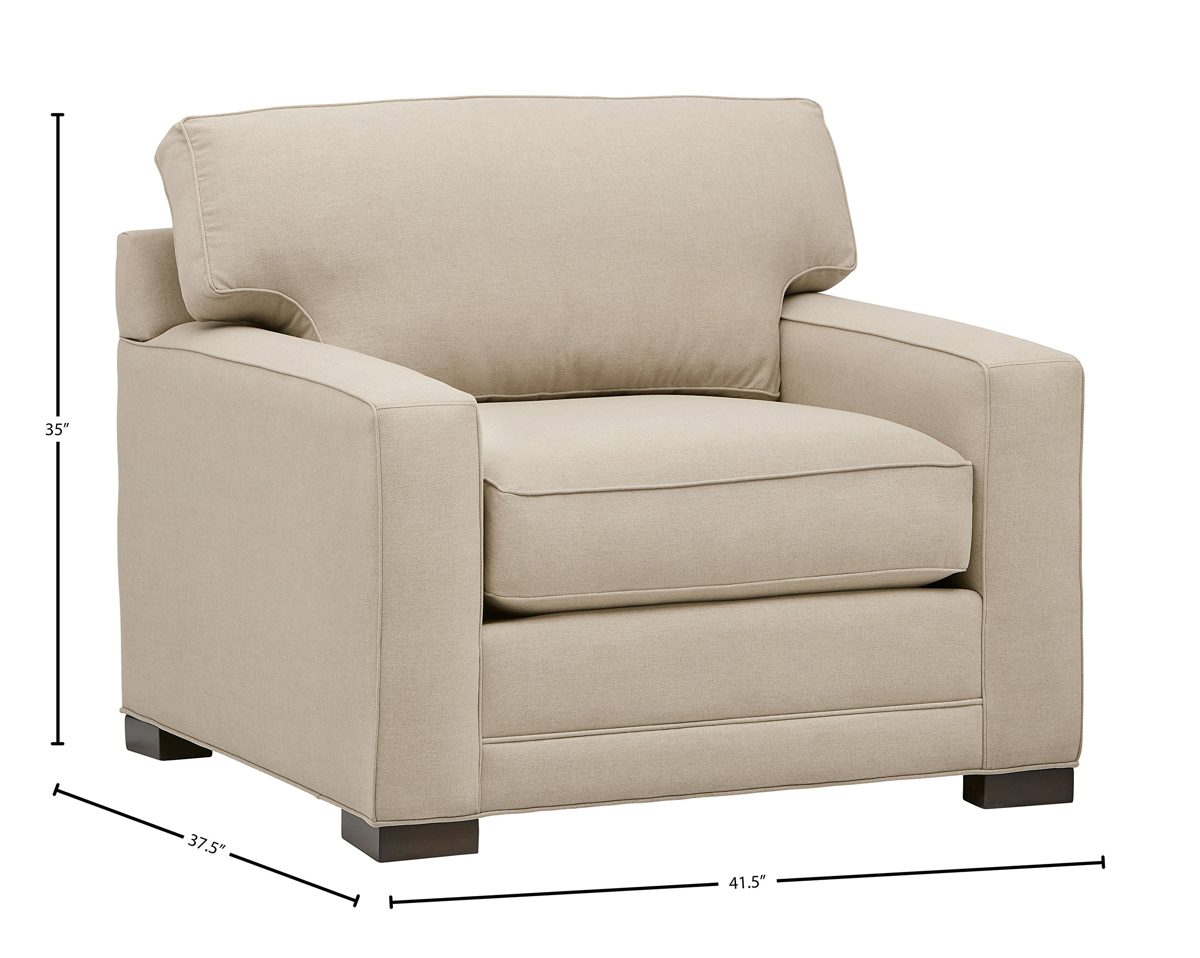 Amazon Brand – Stone & Beam Dalton Performance Fabric Living Room Accent Arm Chair, 41.5"W, Sand