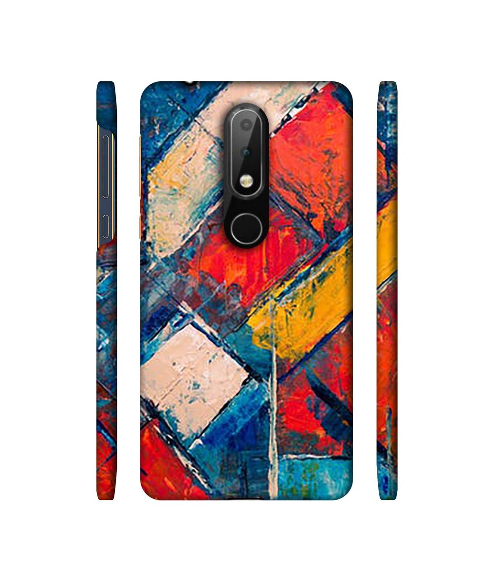 Amazon Brand - Solimo Designer Dark Multicolor Blocks 3D Printed Hard Back Case Mobile Cover for Nokia 6.1 Plus