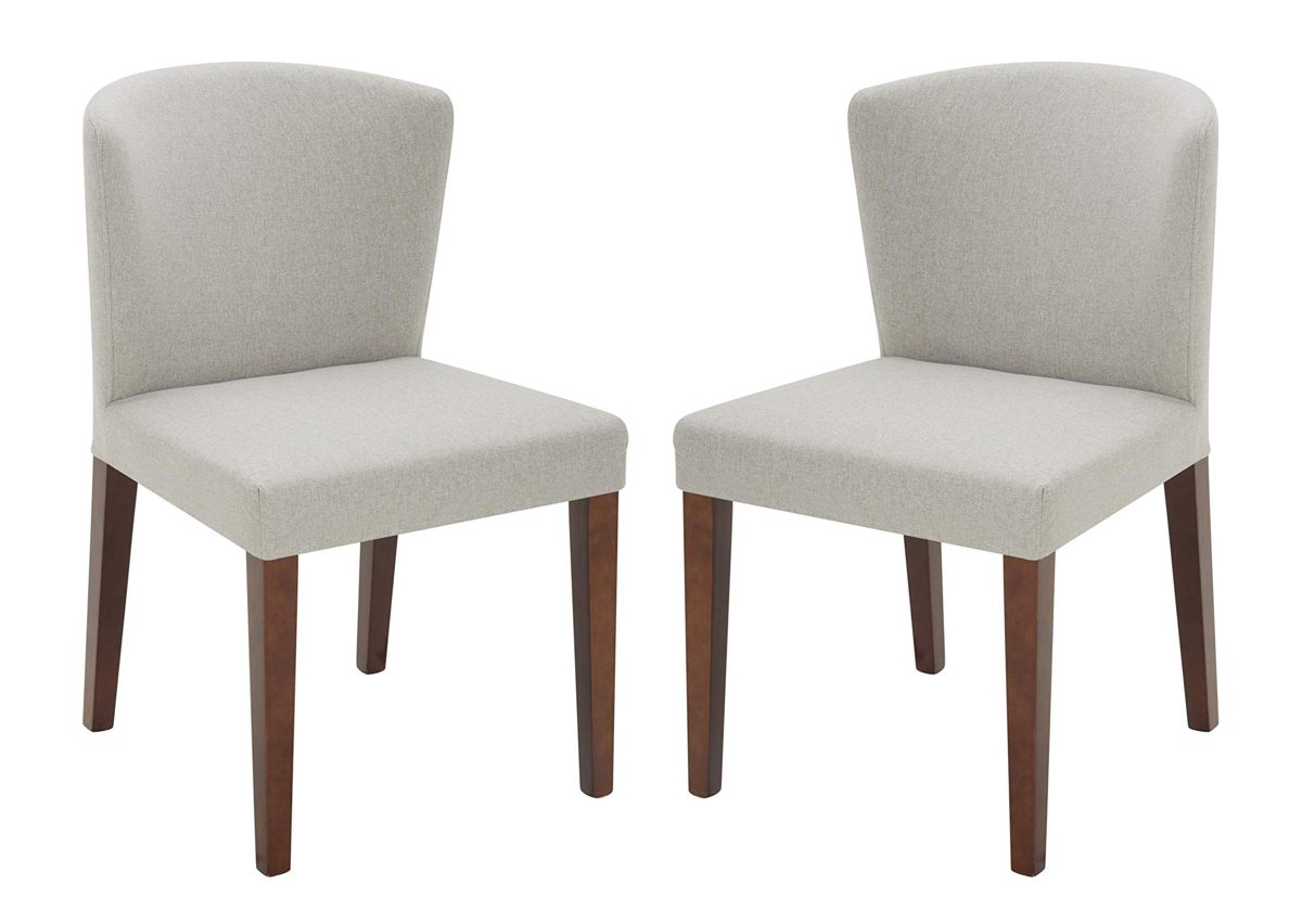 Amazon Brand – Rivet Eli Modern Curved-Back Dining Chair, Set of 2, 19.3"W, Silver