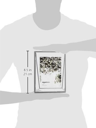 AmazonBasics Wedge Floating Photo Frame for 4 x 6 Inch Photos - Slim Frame, Nickel