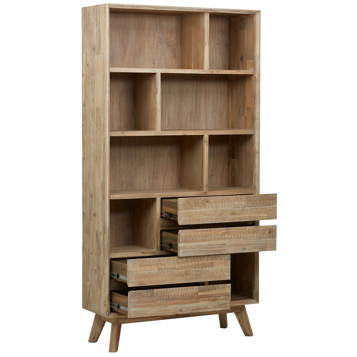 Stone & Beam Rylee Modern Bookcase 39.4"Wx76.8”H, Mixed Gray