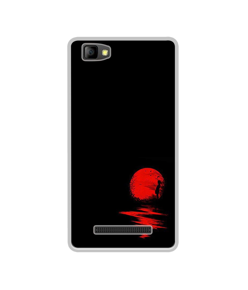 Amazon Brand - Solimo Designer Red Moon UV Printed Soft Back Case Mobile Cover for Lyf Flame 8