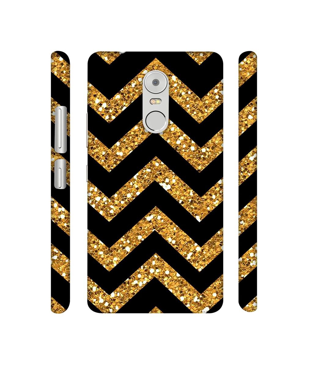 Amazon Brand - Solimo Designer Golden Zik Zak Pattern 3D Printed Hard Back Case Mobile Cover for Lenovo K6 Note
