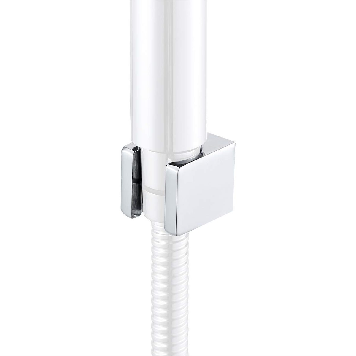 UMI.All Brass Handheld Shower Head Holder Bracket Wall Mount for Bathroom Hand Sprayer Wand or Toilet Hand Held Bidet Spray Square Chrome, C107-CH