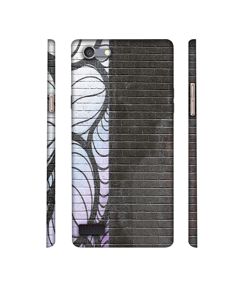 Amazon Brand - Solimo Designer Black and White Brick 3D Printed Hard Back Case Mobile Cover for Oppo Neo 7
