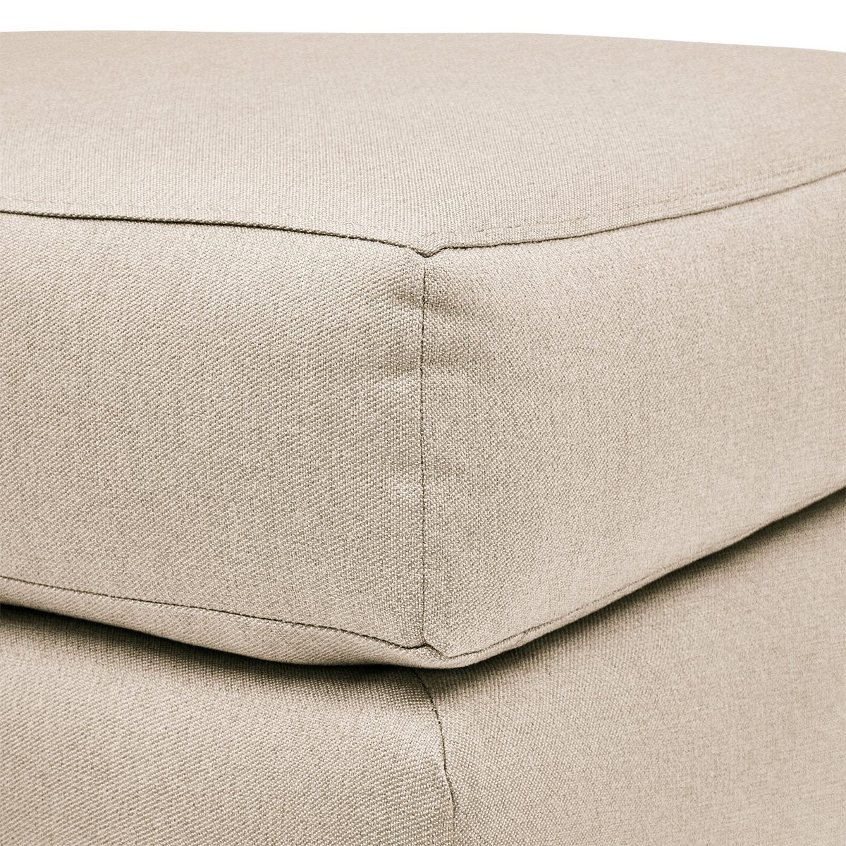 Amazon Brand – Stone & Beam Brandeberry Farmhouse Charles of London Ottoman, 31"W, Grey Linen