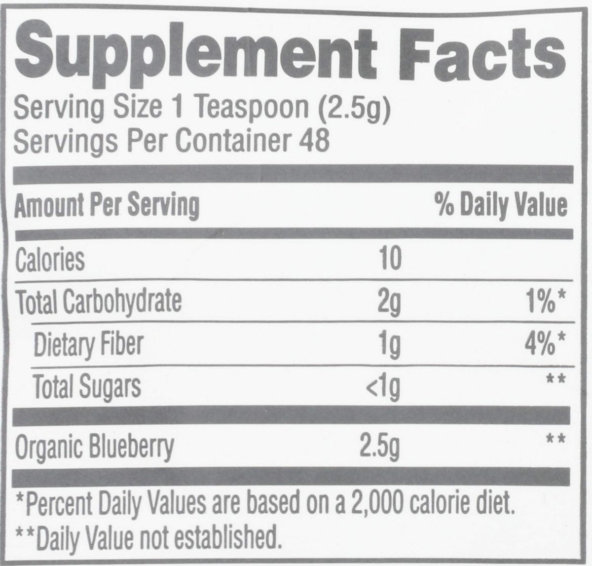 Whole Foods Market, Powder Blueberry Organic, 4.2 Ounce