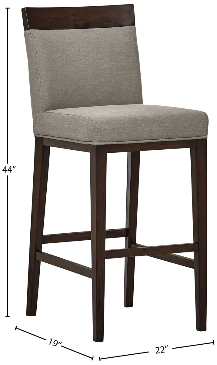 Amazon Brand – Stone & Beam Burke Modern Wood Kitchen Counter Bar Stool, 44"H, Slate Grey