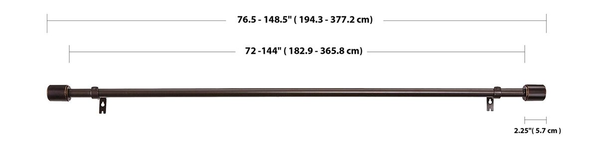 AmazonBasics Curtain Rod with Cap Finials