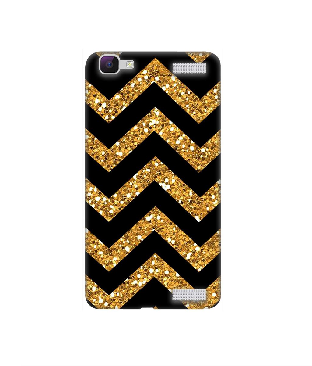 Amazon Brand - Solimo Designer Golden Zik Zak Pattern 3D Printed Hard Back Case Mobile Cover for Vivo V1 Max