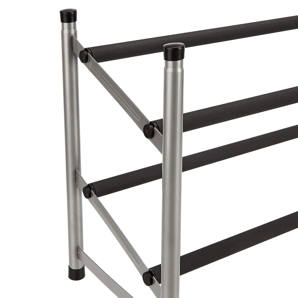 AmazonBasics Easy Assemble Shoe Rack - 2-Tier, Silver (Renewed)