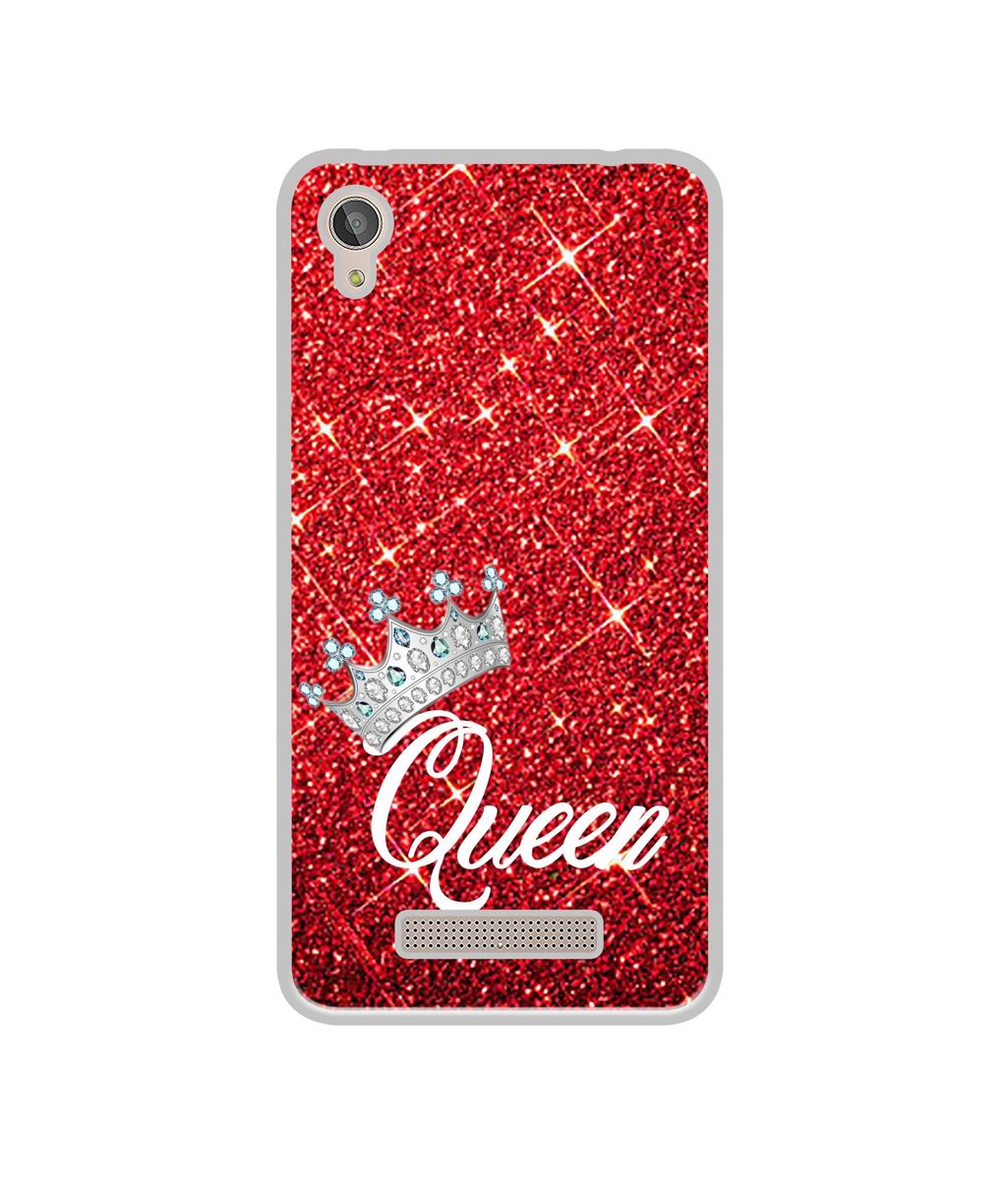 Amazon Brand - Solimo Designer Queen On Red Glitter UV Printed Soft Back Case Mobile Cover for Lava Z50
