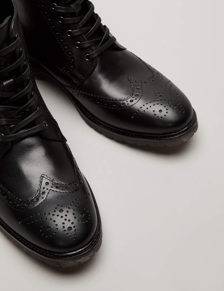 find. Amazon Brand Men's Leather Cleated Brogue Biker Boots