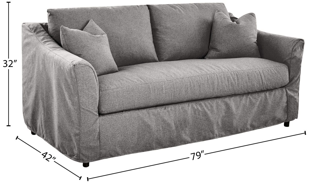 Amazon Brand – Stone & Beam Dawn Slipcover Sofa Couch, 79"W, Gray