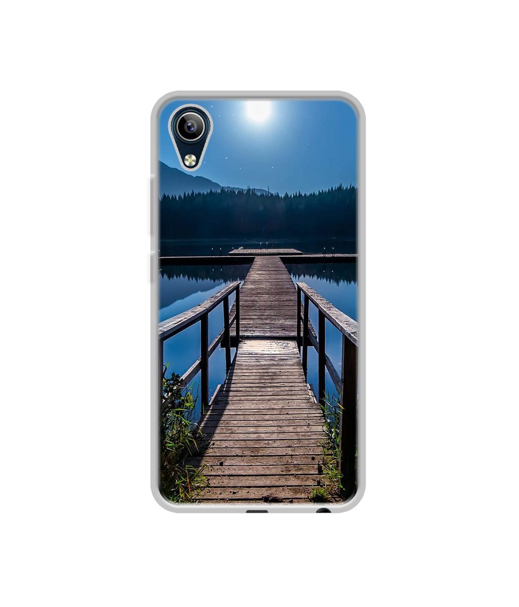 Amazon Brand - Solimo Designer Wooden Beach UV Printed Soft Back Case Mobile Cover for Vivo Y91i