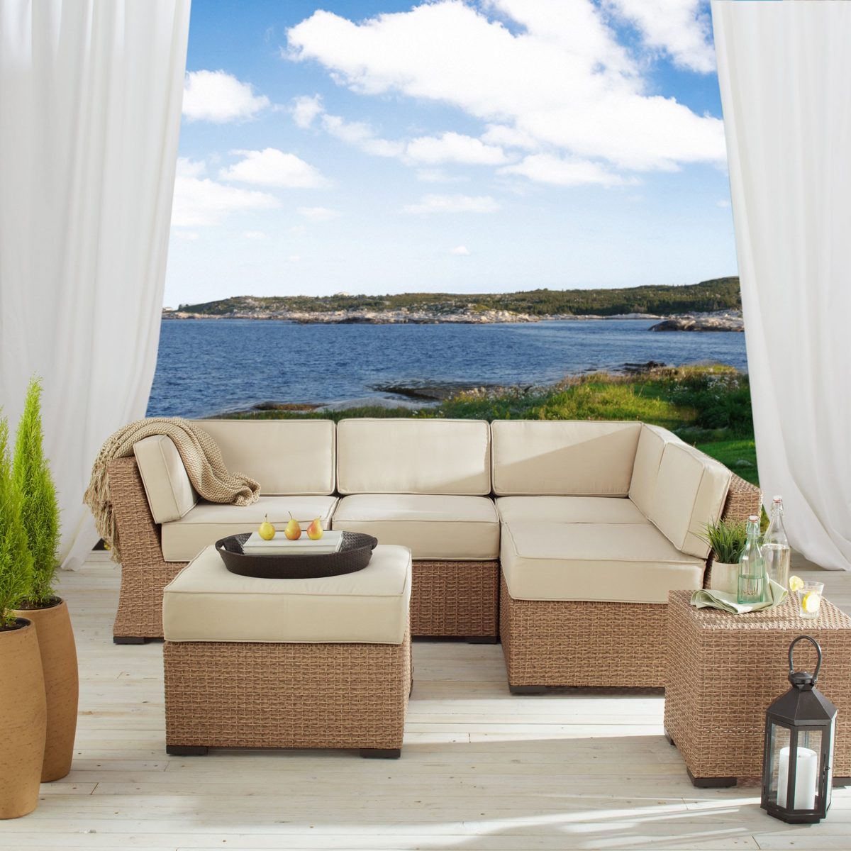 Strathwood Griffen Outdoor Weatherproof Resin Modular Corner Chair