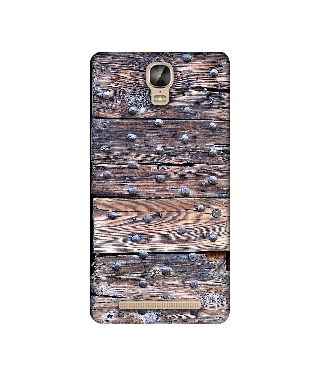 Amazon Brand - Solimo Designer Wooden Blocks Check 3D Printed Hard Back Case Mobile Cover for Gionee Marathon M5 Plus