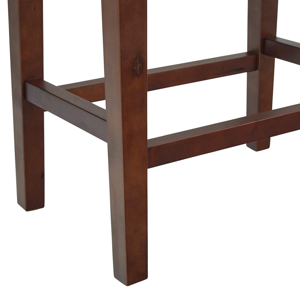Amazon Brand – Ravenna Home Faraday Saddle Nailhead Counter Stool, 26"H, Black Faux Leather