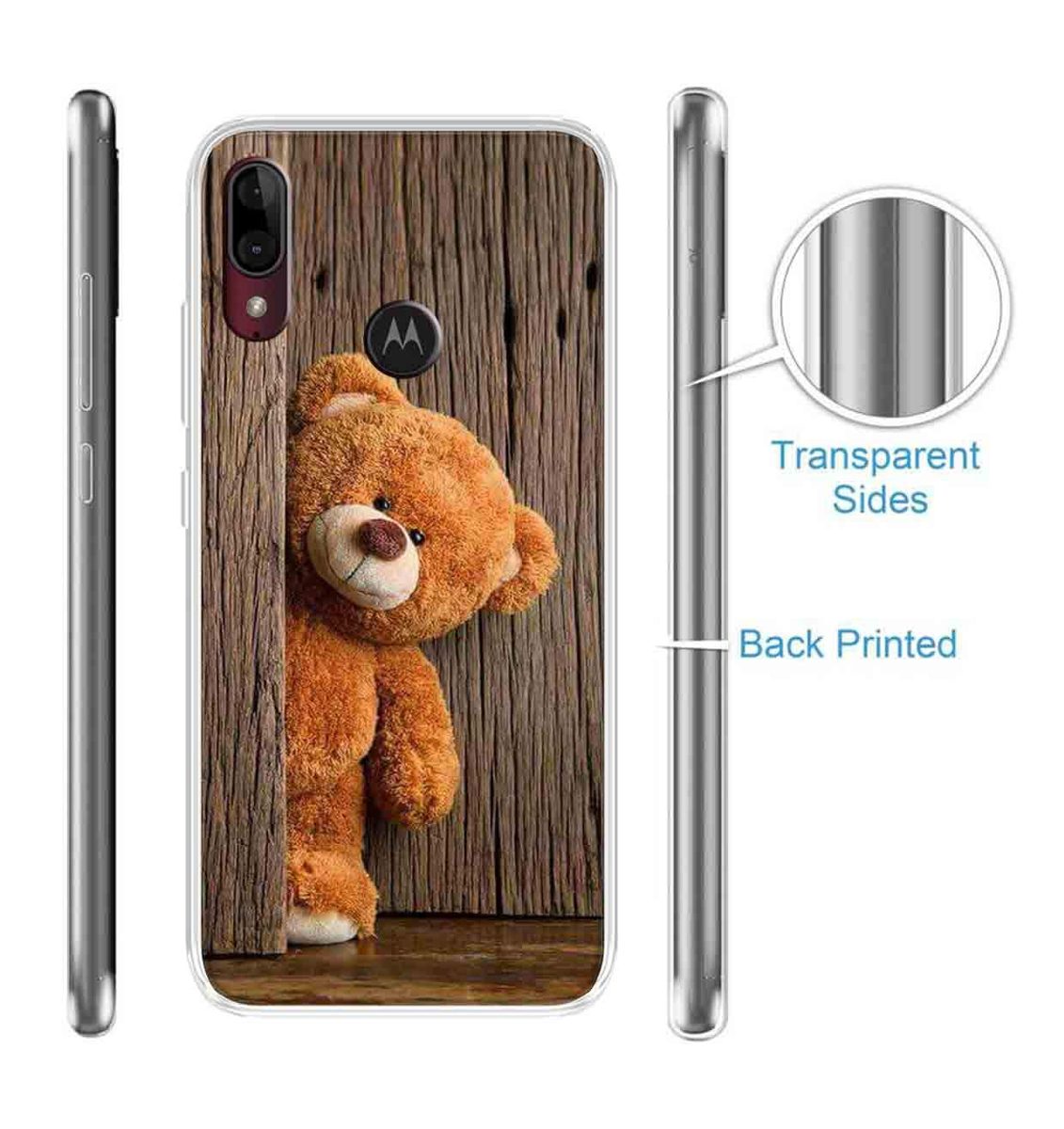 Amazon Brand - Solimo Designer Multicolor Teddy Design Printed Soft Back Case Mobile Cover for Motorola Moto E6s / Motorola Moto E6 Plus