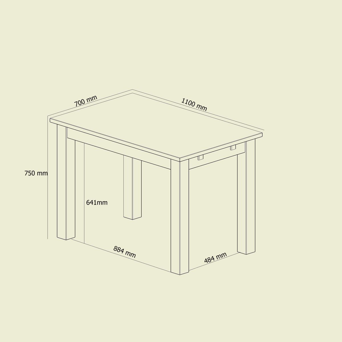 Amazon Brand - Alkove Hayes Classic Fixed Solid Wood Dining Table, Seats 2-4, 110 x 70 x 75cm, Wild Oak