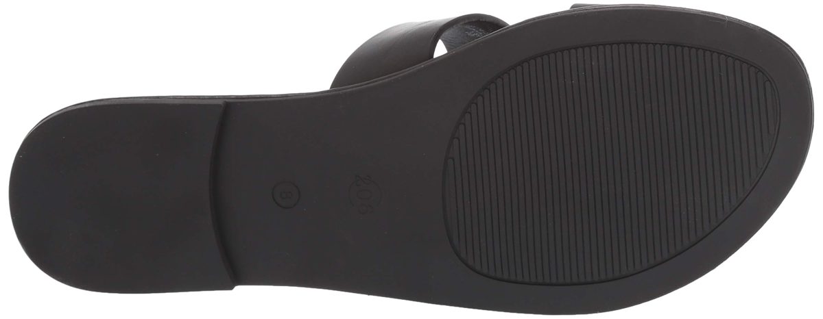 206 Collective Amazon Brand Women's Sabor Flat Sandal, Black, 5.5 B US