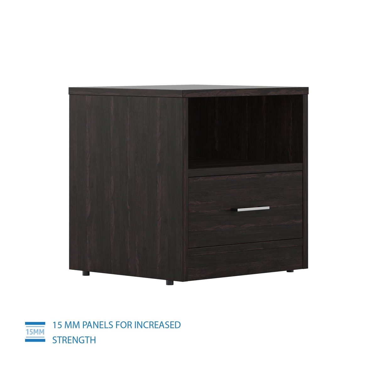 Amazon Brand - Solimo Aquilla Engineered Wood Bedside Table with Drawer (Wenge Finish)