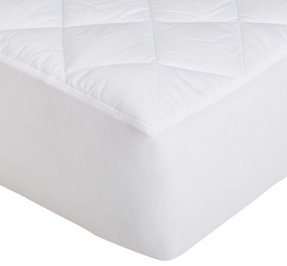 AmazonBasics Hypoallergenic Quilted Mattress Pad, 18" Deep, Full (Renewed)