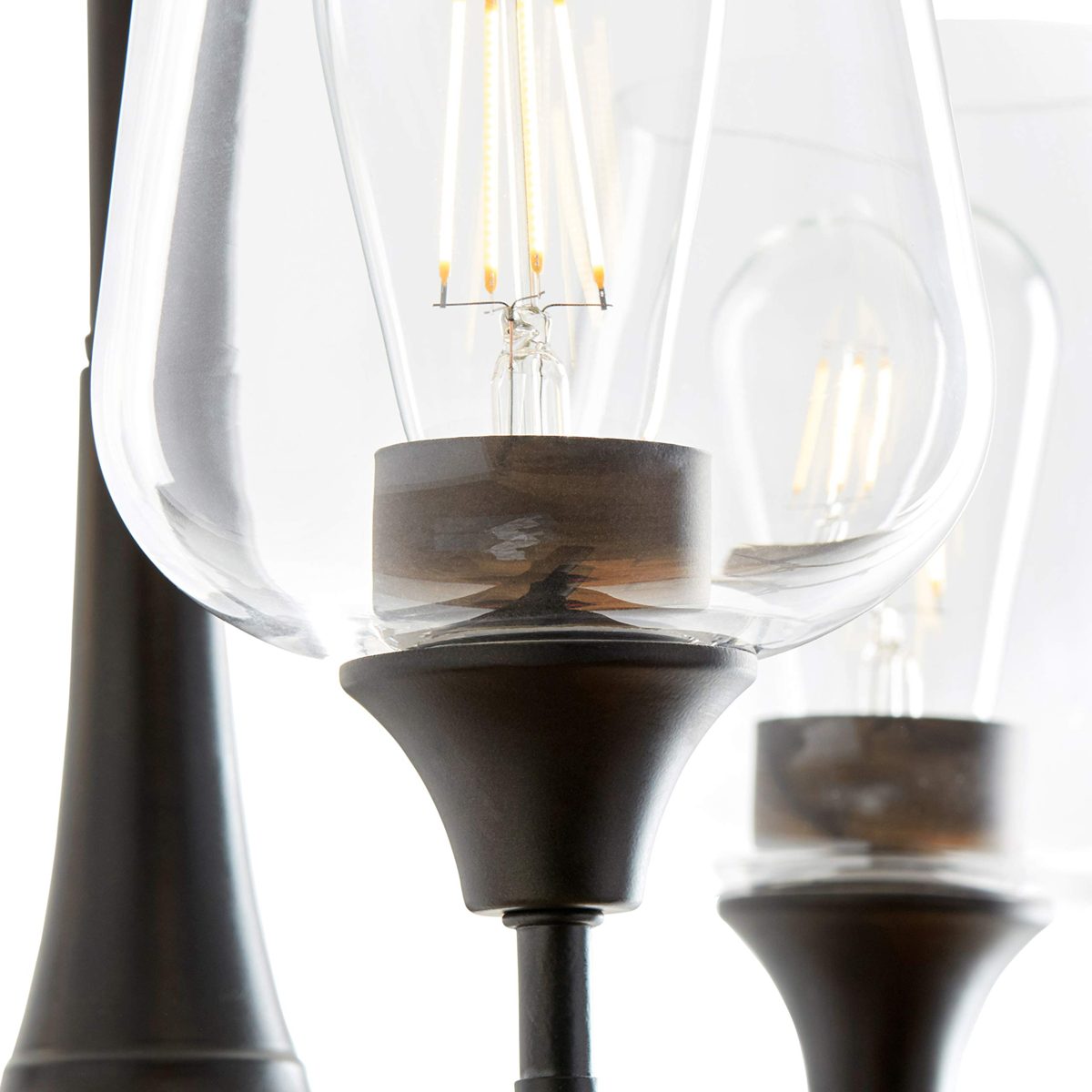 Stone & Beam Modern Steel-Framed Pendant with Blown-Glass Shades, 19" H, Oil-Rubbed Bronze