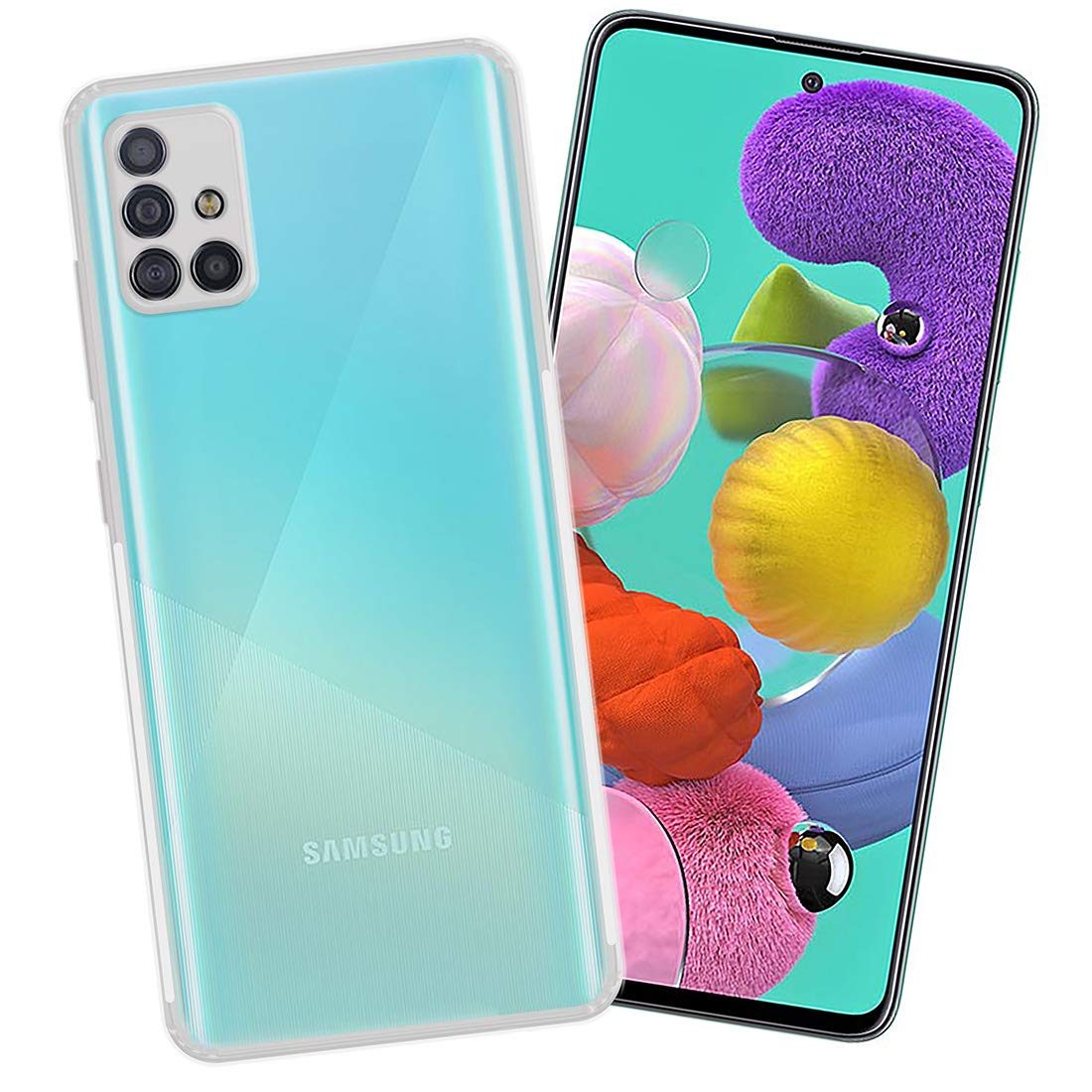 Amazon Brand - Solimo Anti Dust Plug Mobile Cover (Soft & Flexible Back case), for Samsung Galaxy A51 (Transparent)